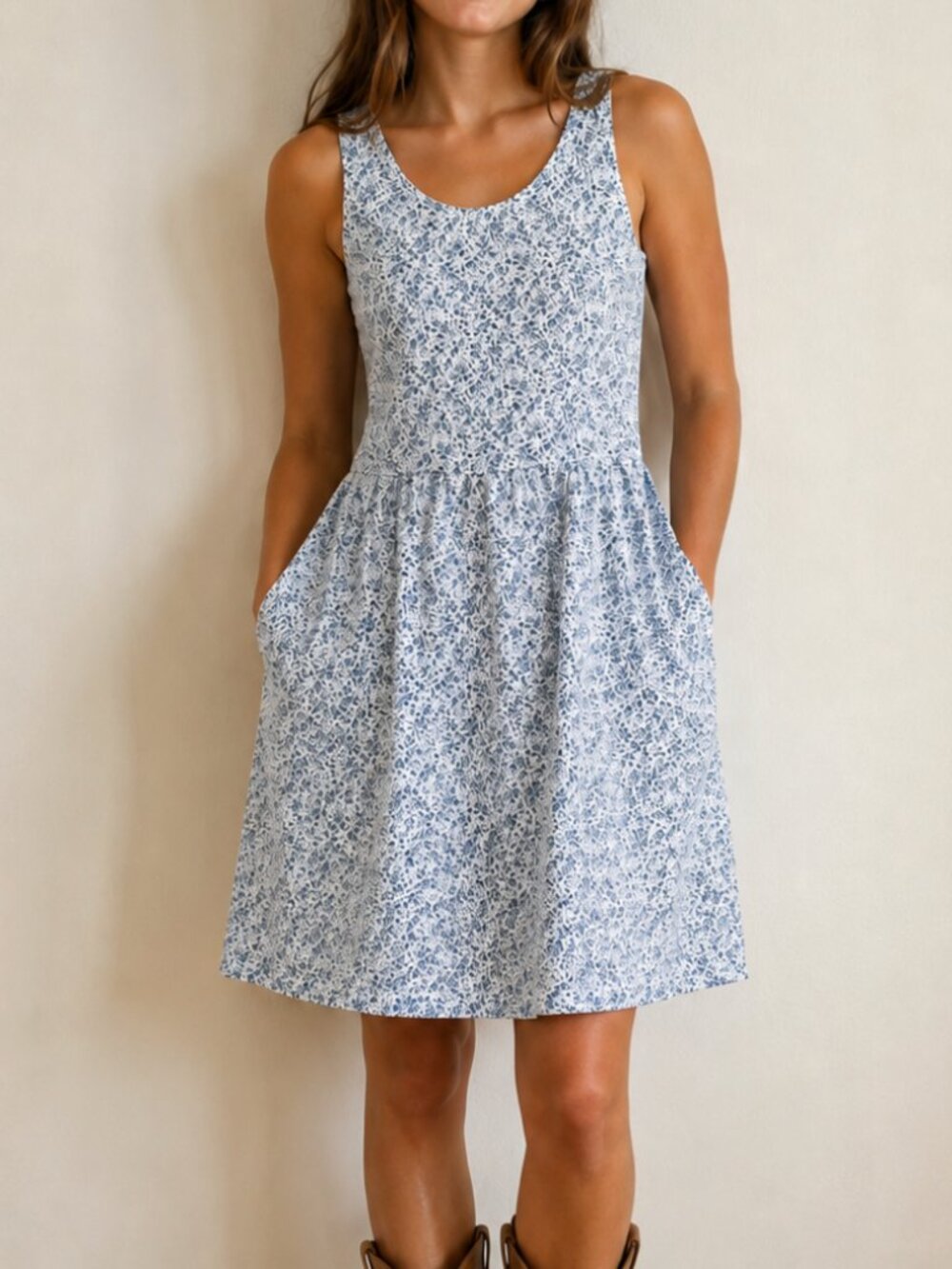 Originals Floral Blue Dress, size Large